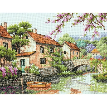 Village Canal Counted Cross Stitch Kit